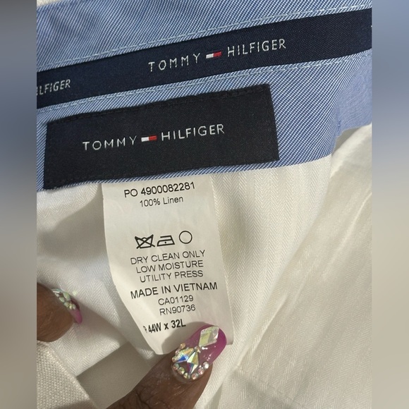 NWT Men’s Modern Fit 100% Linen Trousers | Size 44W x 32L | Bright White - Picture 10 of 11